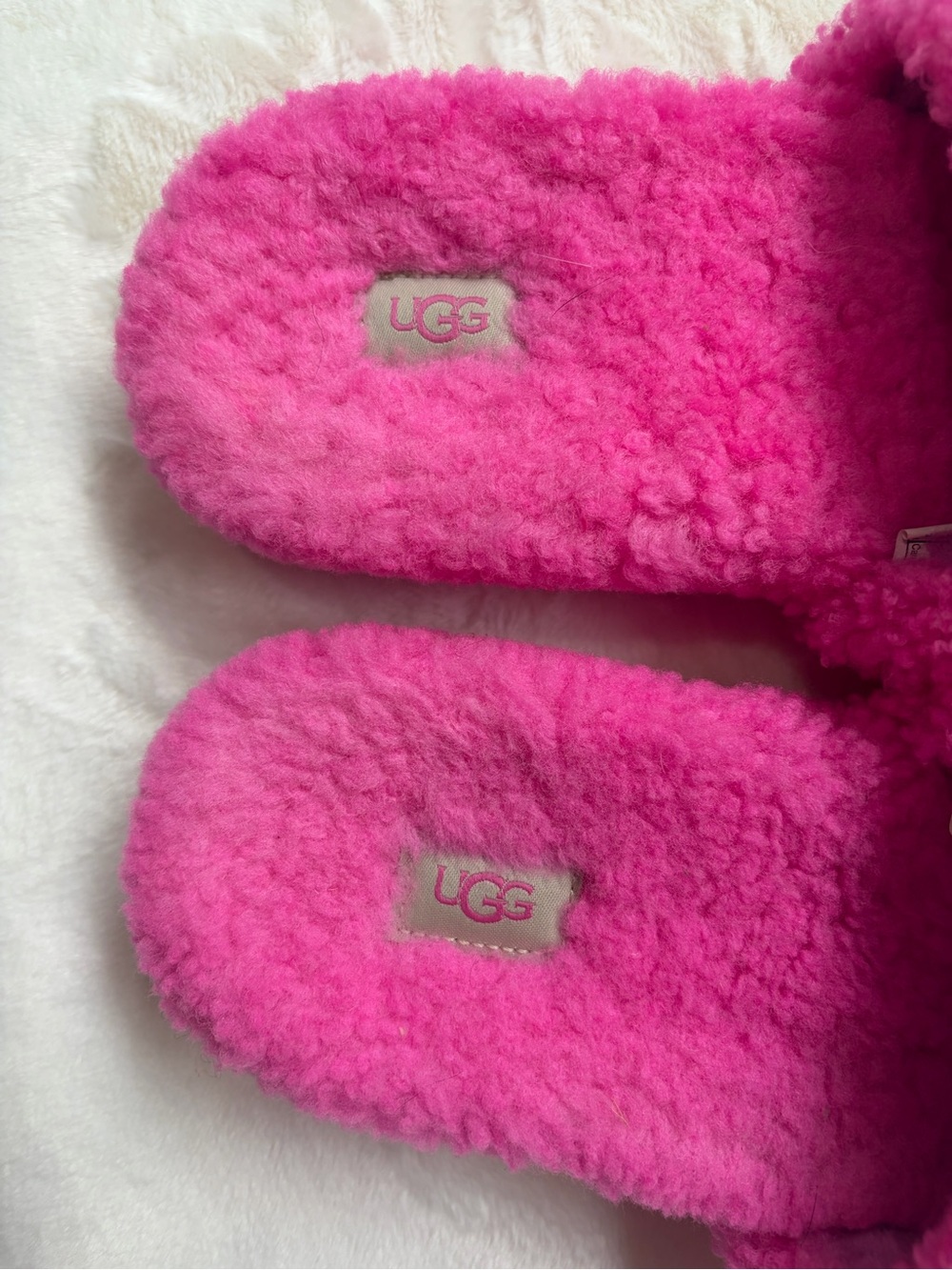 UGG Women's Sherpa Slide Slippers - Bright Pink - Picture 7 of 8